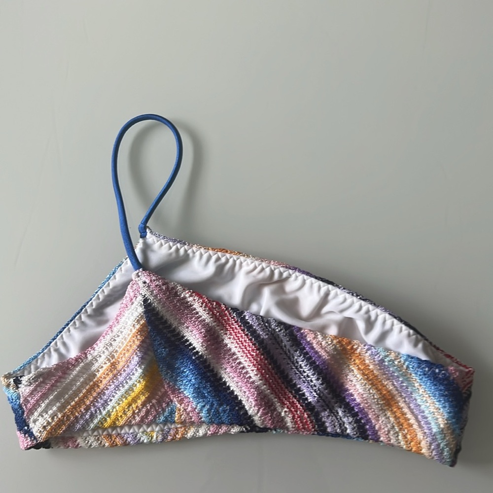 Missoni Multicolor Striped One-Shoulder Bikini — Blue Strap - Picture 9 of 16